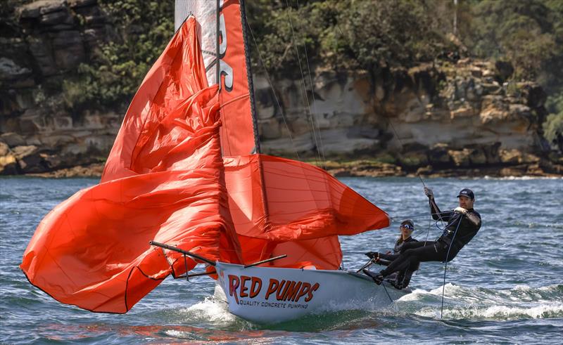 Port Jackson Championships - Tom Slingsby on the wire of Red Pumps Red - photo © Michael Chittenden SailMedia