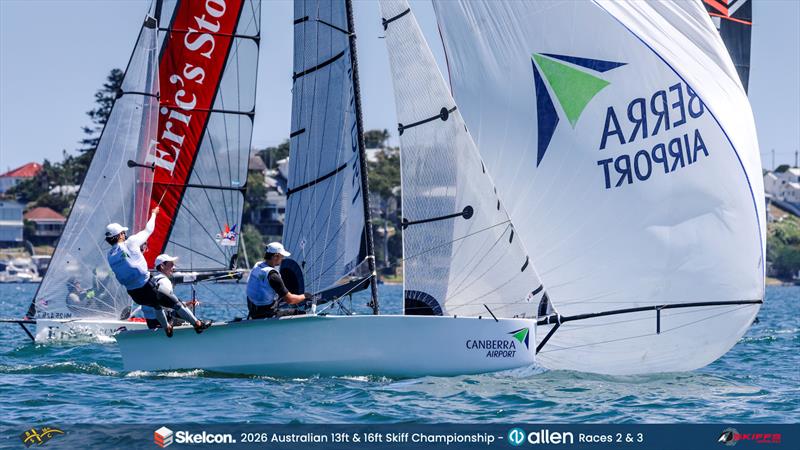 Skelcon Australian 16ft & 13ft Skiff Championship Day 2 photo copyright Michael Chittenden taken at Belmont 16ft Sailing Club and featuring the 16ft Skiff class