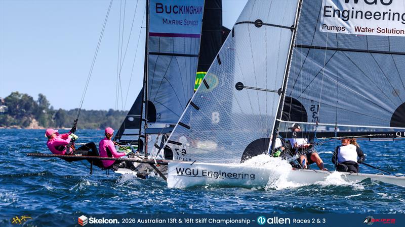Skelcon Australian 16ft & 13ft Skiff Championship Day 2 photo copyright Michael Chittenden taken at Belmont 16ft Sailing Club and featuring the 16ft Skiff class