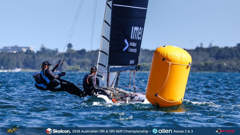 Skelcon Australian 16ft & 13ft Skiff Championship Day 2 photo copyright Michael Chittenden taken at Belmont 16ft Sailing Club and featuring the 16ft Skiff class