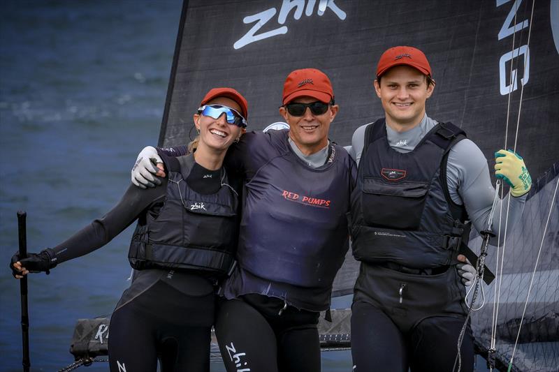 Zoe Dransfield - Hugh Stodart - Jamie Stodart - 2026 Manly 16ft Skiff Sailing Club Championship - photo © SailMedia | Michael Chittenden