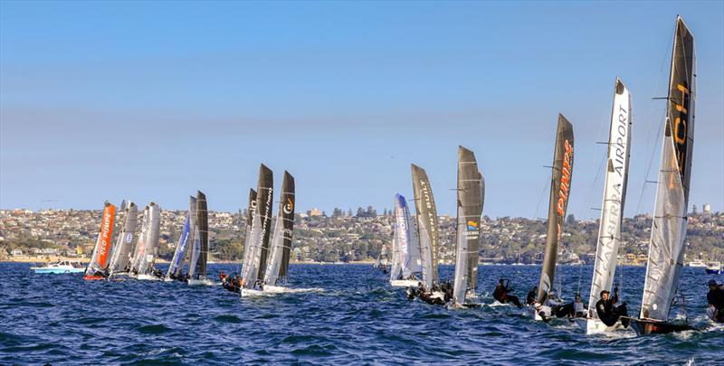 16ft Skiff start on Manly 16ft Skiff Club Short Course Pointscore Series Day 1 - photo © Michael Chittenden / SailMedia