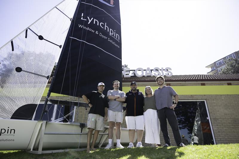 Lynchpin sponsors and team during Manly 16ft Skiff Club Short Course Pointscore Series Day 1 - photo © Michael Chittenden / SailMedia