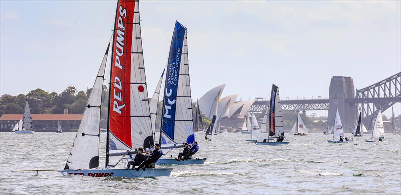 Tom Slingsby on the wire with Zoe Dransfield and Jamie Stodart - photo © SailMedia