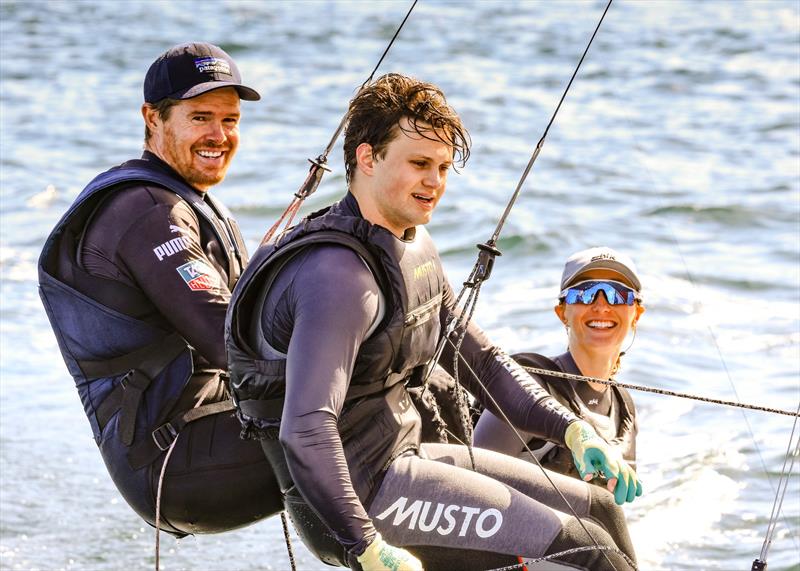 Tom Slingsby sailing with Zoe Dransfield and Jamie Stodard - photo © SailMedia