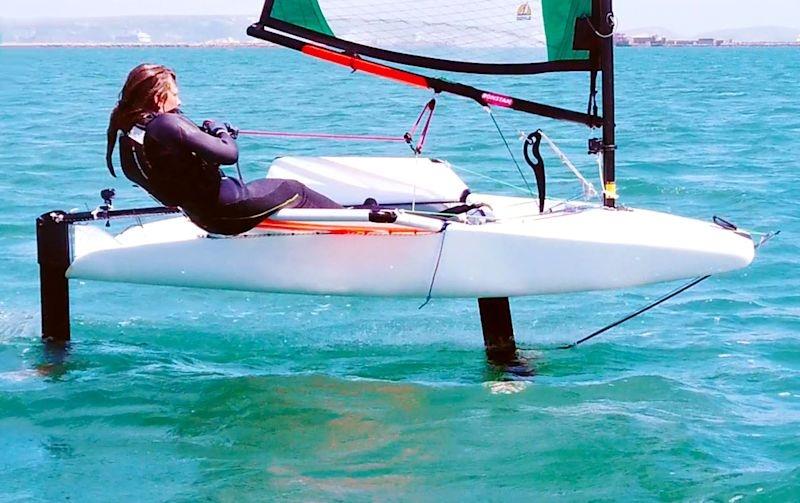 The Skeeta Nikki foiling dinghy at the not-for-profit Andrew Simpson Centre photo copyright RYA taken at Weymouth & Portland Sailing Academy and featuring the SKEETA class