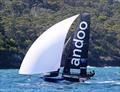 Andoo leads the fleet down the centre of the course on the second lap - NSW 18ft skiff Championship