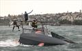 Crew in trouble, men overboard - 2025 SIXT Spring 18ft skiff Championship © SailMedia