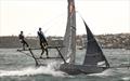 Crew in litle bit of trouble - 2025 SIXT Spring 18ft skiff Championship © SailMedia