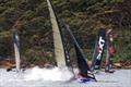 Drama for Fisher and Paykel at the weather mark - 18ft Skiff SIXT Spring Championship Race 3