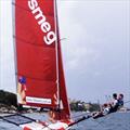 16-year-old Ryan Ewings takes on the role of skipper on the 18footer Smeg in 2011 &copy; Australian 18 Footers League