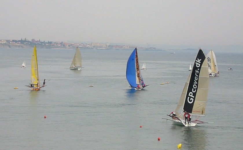 Light winds for the first day's racing on the 2004 European 18ft Skiff circuit photo copyright Martin Borrett taken at  and featuring the 18ft Skiff class