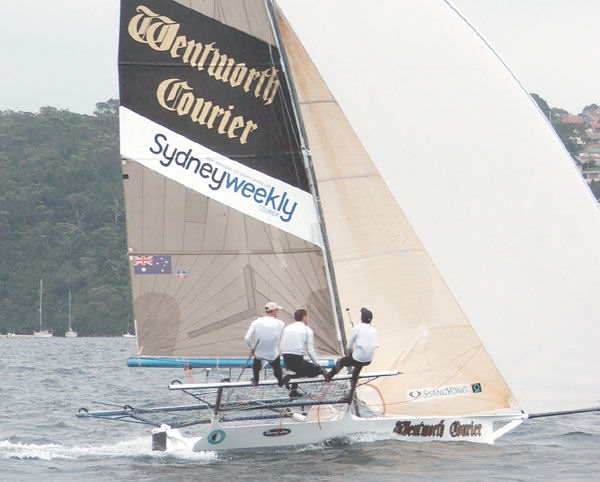 Ian Pretty eventually retired in the Sydney Flying Squadron in the Summer Series Heat 5 photo copyright Tamie Stanaway taken at Sydney Flying Squadron and featuring the 18ft Skiff class