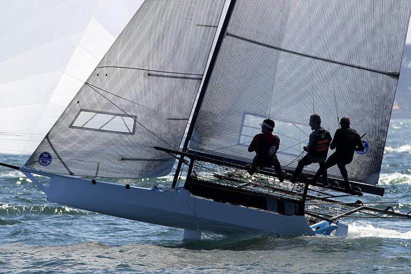 US champion Howie Hamlin uses race as warm up for next week's championship during the 18ft Skiff President's Trophy photo copyright Frank Quealey taken at  and featuring the 18ft Skiff class