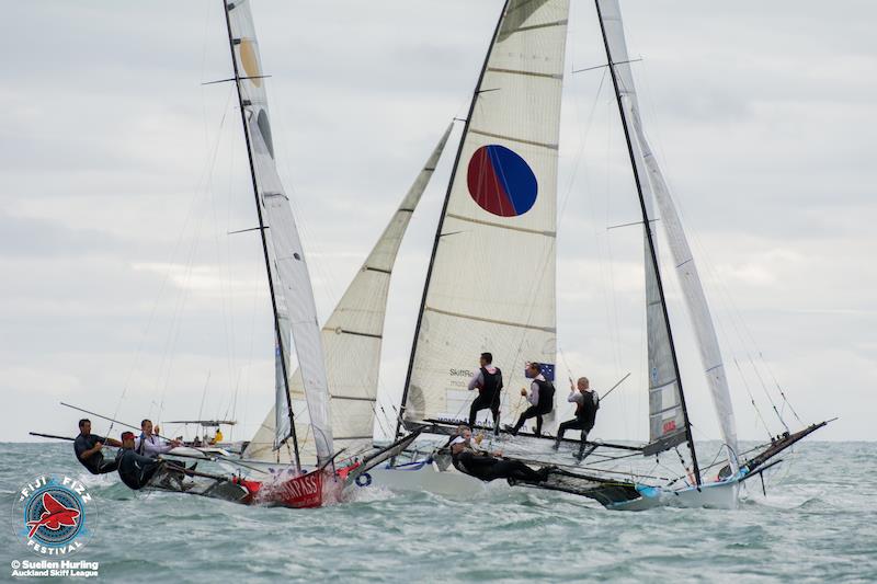 18ft Skiff Mark Foy Championship at Denarau, Fiji day 5 photo copyright Suellen Hurling / Auckland Skiff League taken at  and featuring the 18ft Skiff class