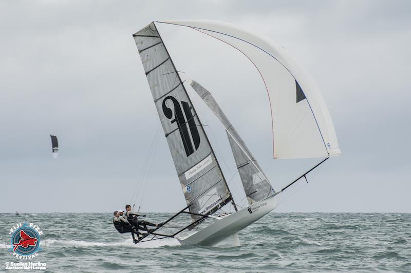 18ft Skiff Mark Foy Championship at Denarau, Fiji day 5 photo copyright Suellen Hurling / Auckland Skiff League taken at  and featuring the 18ft Skiff class