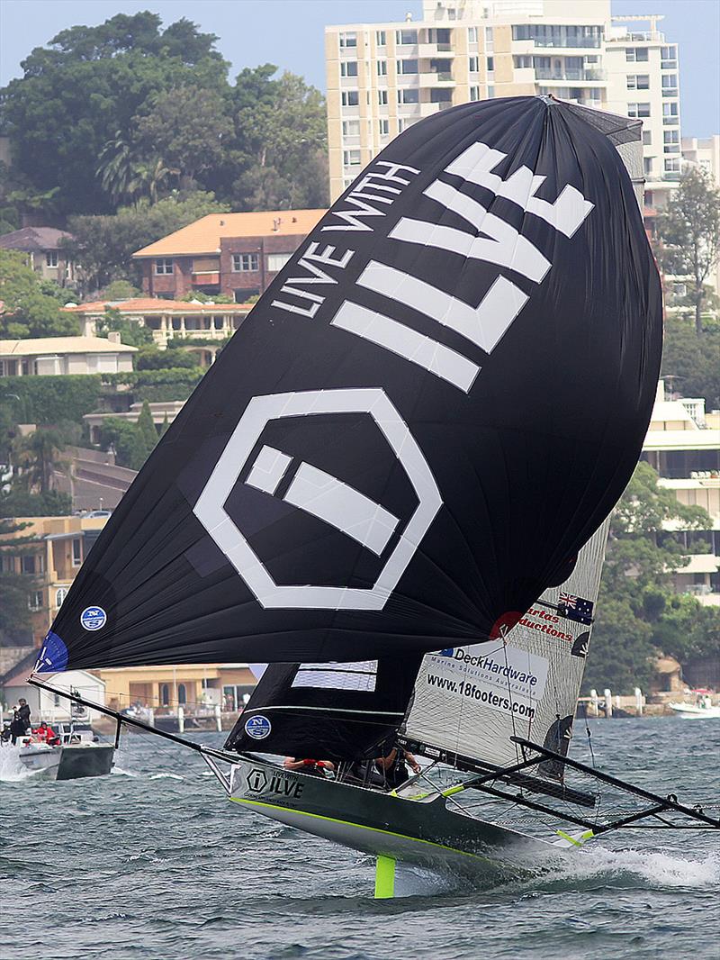 Ilve home in second place in Race 5 on day 3 of the 18ft Skiff Australian Championship 2018 photo copyright Frank Quealey taken at Australian 18 Footers League and featuring the 18ft Skiff class