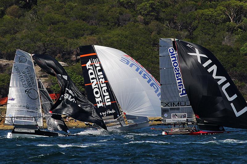 The run into Rose Bay caused a few problems in 18ft Skiff JJ Giltinan Championship Race 1 photo copyright Frank Quealey taken at Australian 18 Footers League and featuring the 18ft Skiff class