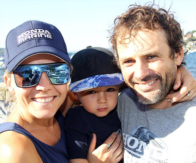 18ft Skiff JJ Giltinan Championship champion David McDiarmid with his family, Jana and Viktor photo copyright Frank Quealey taken at Australian 18 Footers League and featuring the 18ft Skiff class