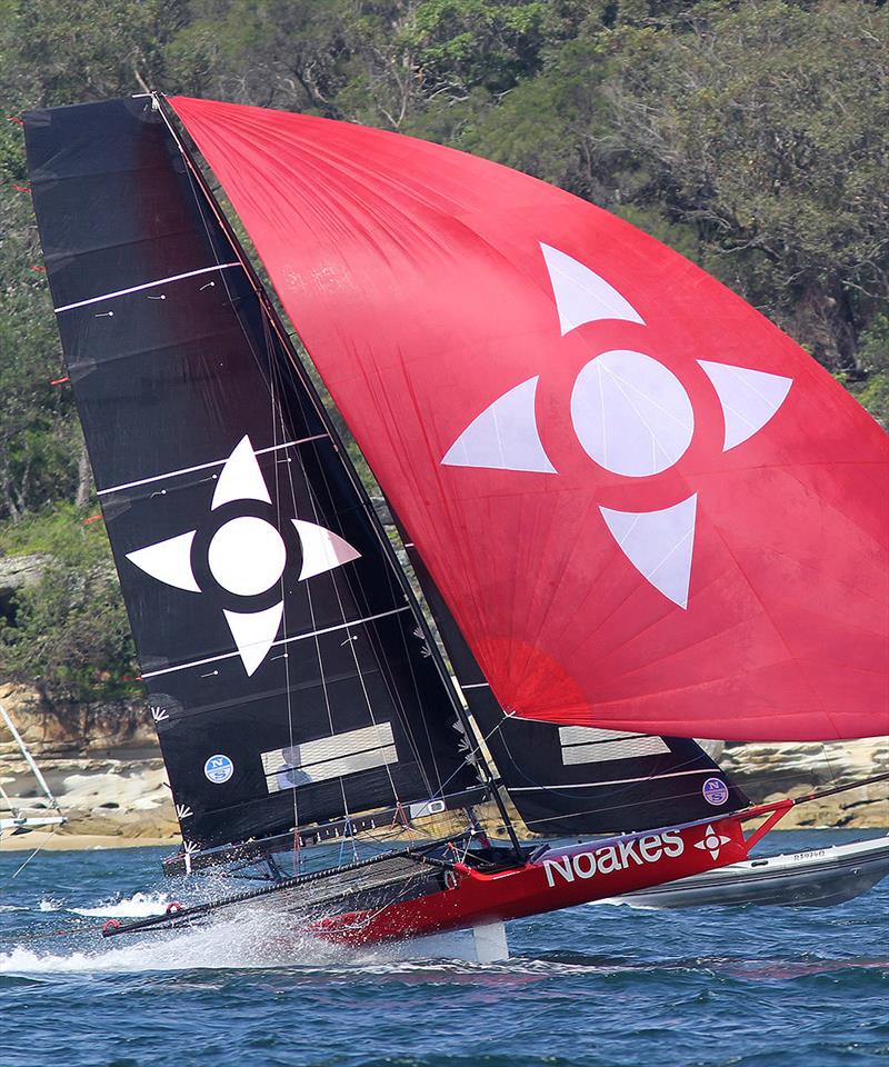 Noakesailing shows the form which led to her victory in 18ft Spring Championship Race 1 photo copyright Frank Quealey taken at Australian 18 Footers League and featuring the 18ft Skiff class