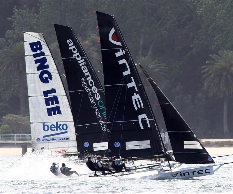 Typical of the close racing seen in lead up races so far this season photo copyright Frank Quealey taken at Australian 18 Footers League and featuring the 18ft Skiff class