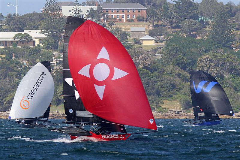 Noakesailing leads The Kitchen Maker-Caesarstone and Winning Group as they head for home during 18ft Skiff NSW Championship race 3 - photo © Frank Quealey