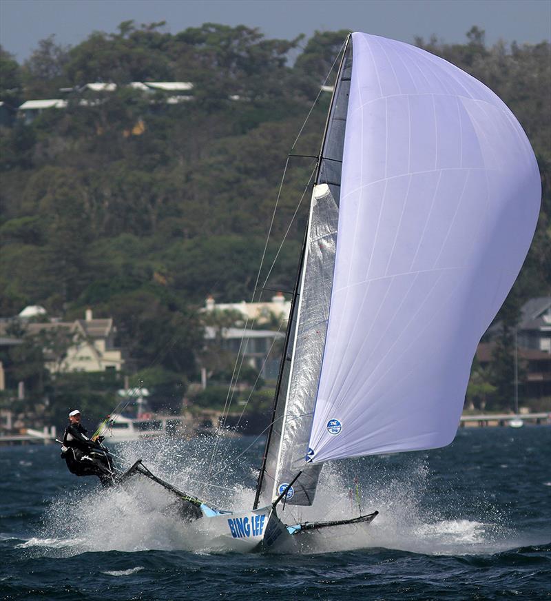 Bing Lee chased hard all day to finish in second place during 18ft Skiff NSW Championship race 4 - photo © Frank Quealey