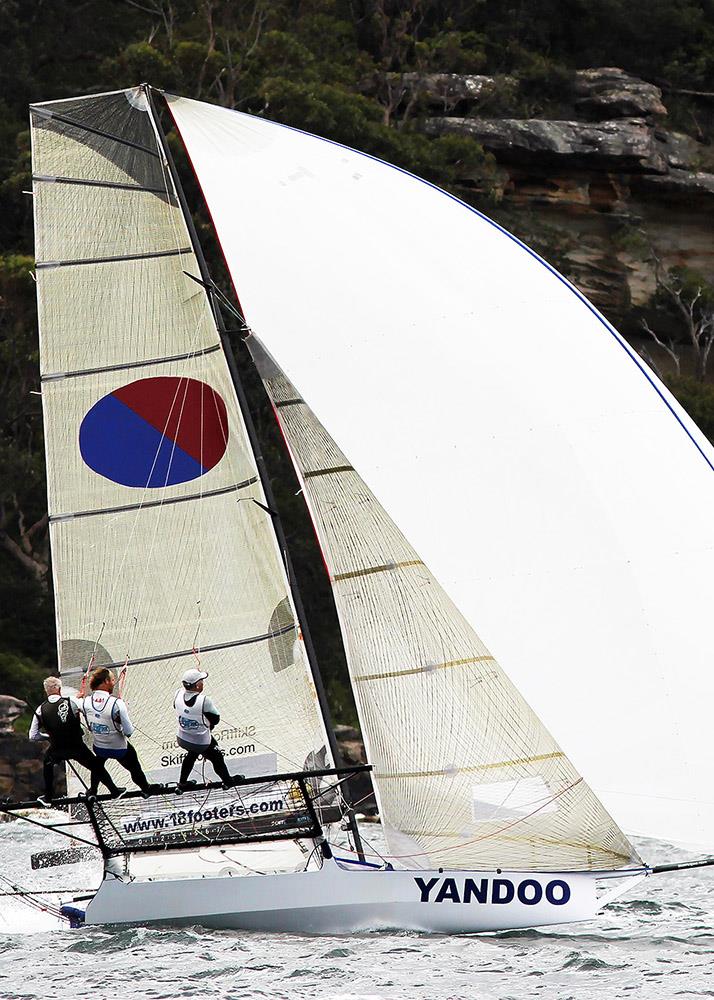 Yandoo on Sydney Harbour earlier in the 2018-19 season photo copyright Frank Quealey taken at Australian 18 Footers League and featuring the 18ft Skiff class
