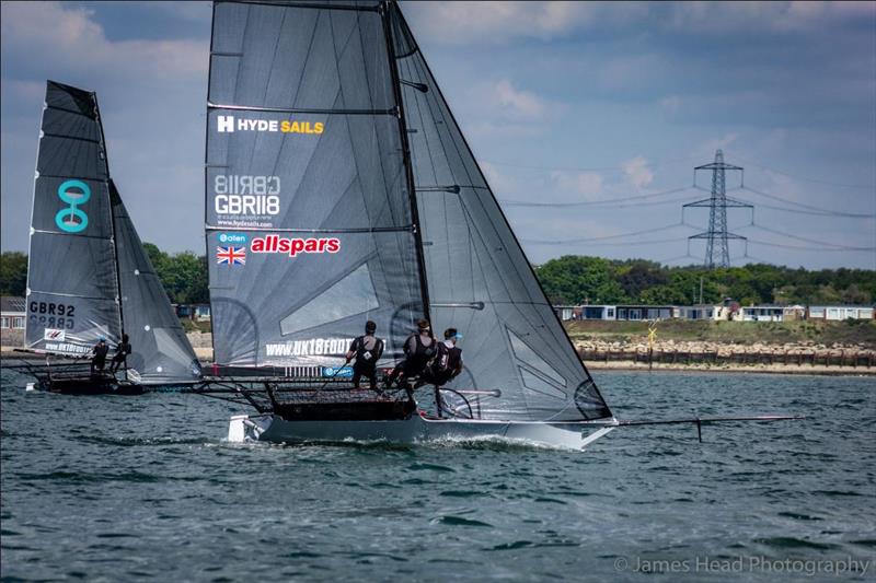 Allspars 18ft Skiff Solent Grand Prix Series Round 3 photo copyright James Head Photography taken at  and featuring the 18ft Skiff class