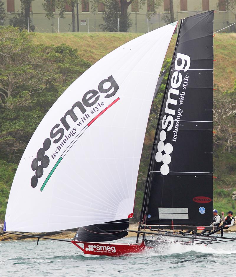 Smeg took out both races on day 2 of the 18ft Skiff Australian Championship photo copyright Frank Quealey taken at Australian 18 Footers League and featuring the 18ft Skiff class