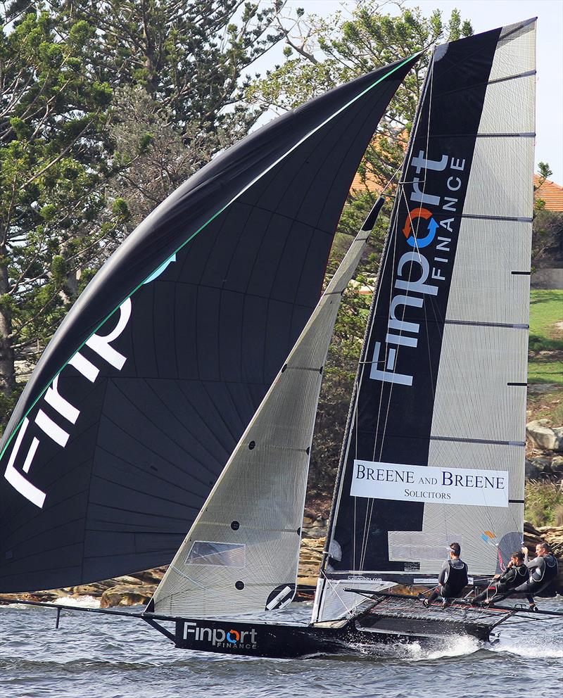 Disappointing day for the former series leader Finport Finance on day 4 of the 18ft Skiff Australian Championship photo copyright Frank Quealey taken at Australian 18 Footers League and featuring the 18ft Skiff class