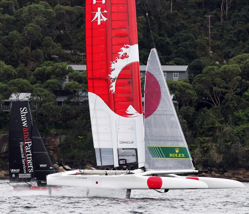 Team Japan GP50 and today's 18ft Skiff winner Shaw and Partners Financial Services on day 5 of the 18ft Skiff Australian Championship - photo © Frank Quealey