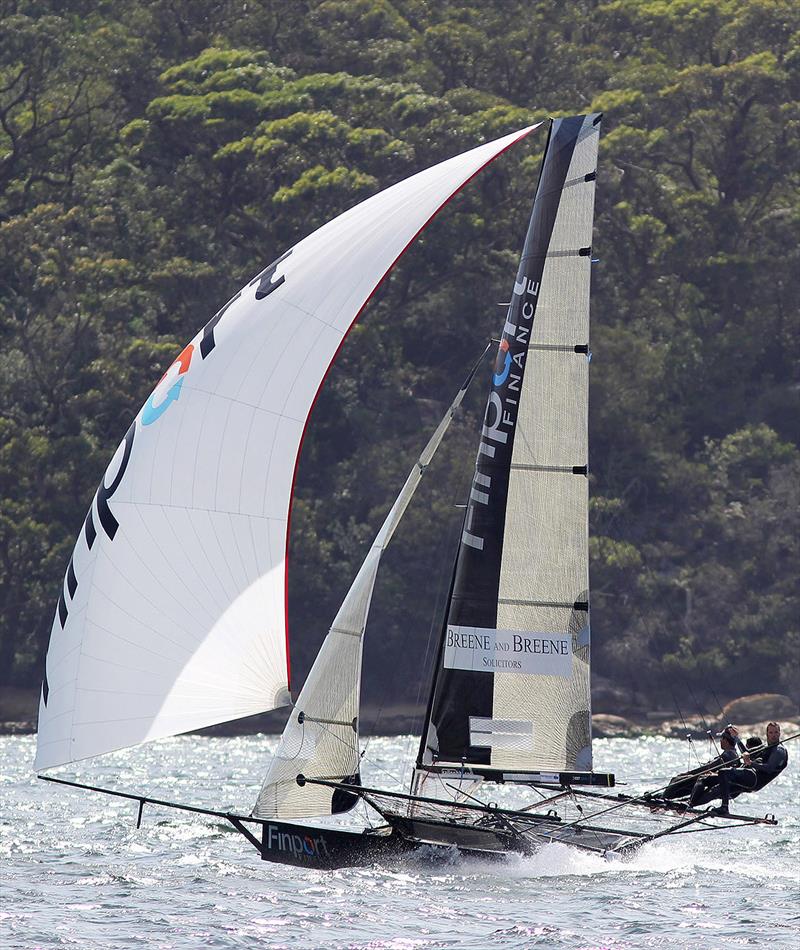 Finport Finance took out the opening race on day 6 of the 18ft Skiff Australian Championship photo copyright Frank Quealey taken at Australian 18 Footers League and featuring the 18ft Skiff class