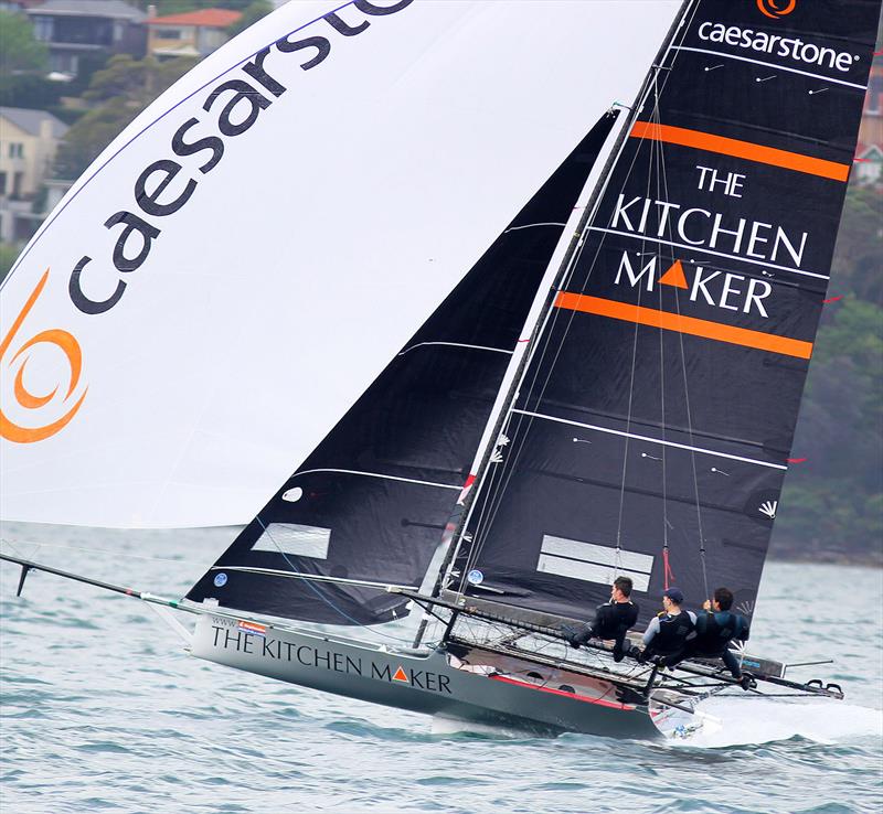 The young The Kitchen Maker-Caesarstone team ready to make their mark at the JJs photo copyright Frank Quealey taken at Australian 18 Footers League and featuring the 18ft Skiff class