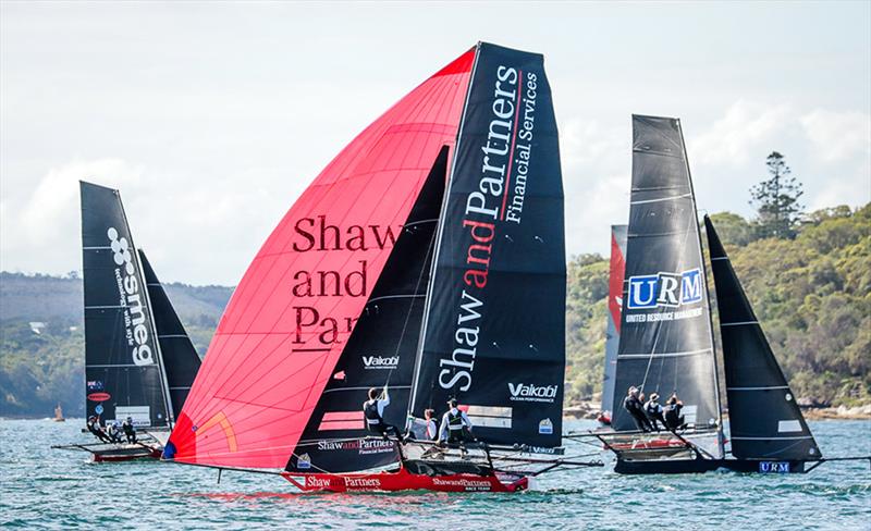 Shaw and Partners on day 3 the 2020 18ft Skiff JJ Giltinan Championship photo copyright Frank Quealey taken at Australian 18 Footers League and featuring the 18ft Skiff class