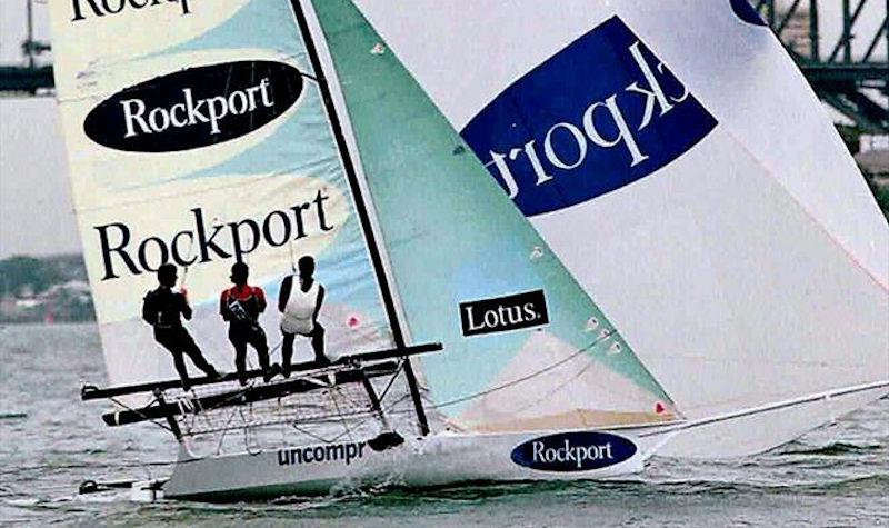 Tim Robinson, David Witt and Zeb Elliott on Rockport at the 1999 JJ Giltinan Championship photo copyright 18ft Skiff Archiv taken at Australian 18 Footers League and featuring the 18ft Skiff class