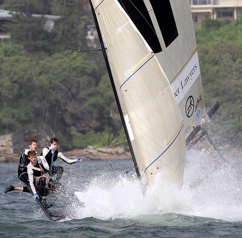 Thurlow Fisher Lawyers going photo copyright Frank Quealey taken at Australian 18 Footers League and featuring the 18ft Skiff class