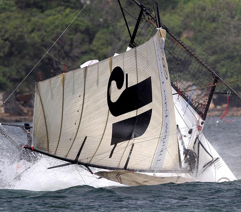 Thurlow Fisher Lawyers going photo copyright Frank Quealey taken at Australian 18 Footers League and featuring the 18ft Skiff class