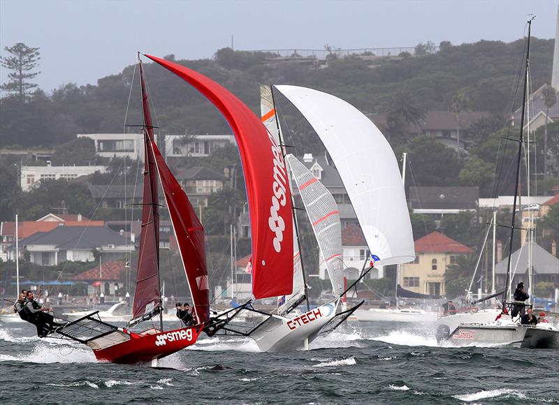 The match race for fourth place photo copyright Frank Quealey taken at Australian 18 Footers League and featuring the 18ft Skiff class