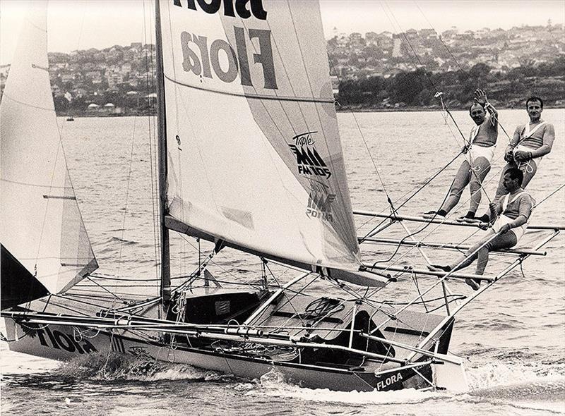 Flora-Triple M, skippered by John Winning in the 1980s photo copyright Frank Quealey taken at Australian 18 Footers League and featuring the 18ft Skiff class