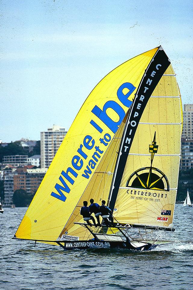AMP Centrepoint, John Winning's 2000 JJ Giltinan Championship winning skiff photo copyright Frank Quealey taken at Australian 18 Footers League and featuring the 18ft Skiff class