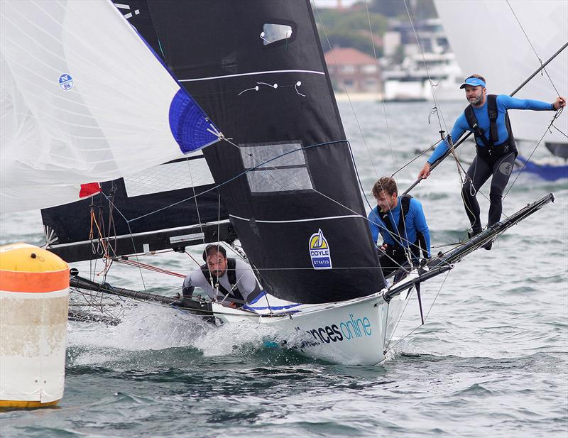 2019 Spring champion Appliancesonline team prepare for a mark rounding photo copyright Frank Quealey taken at Australian 18 Footers League and featuring the 18ft Skiff class