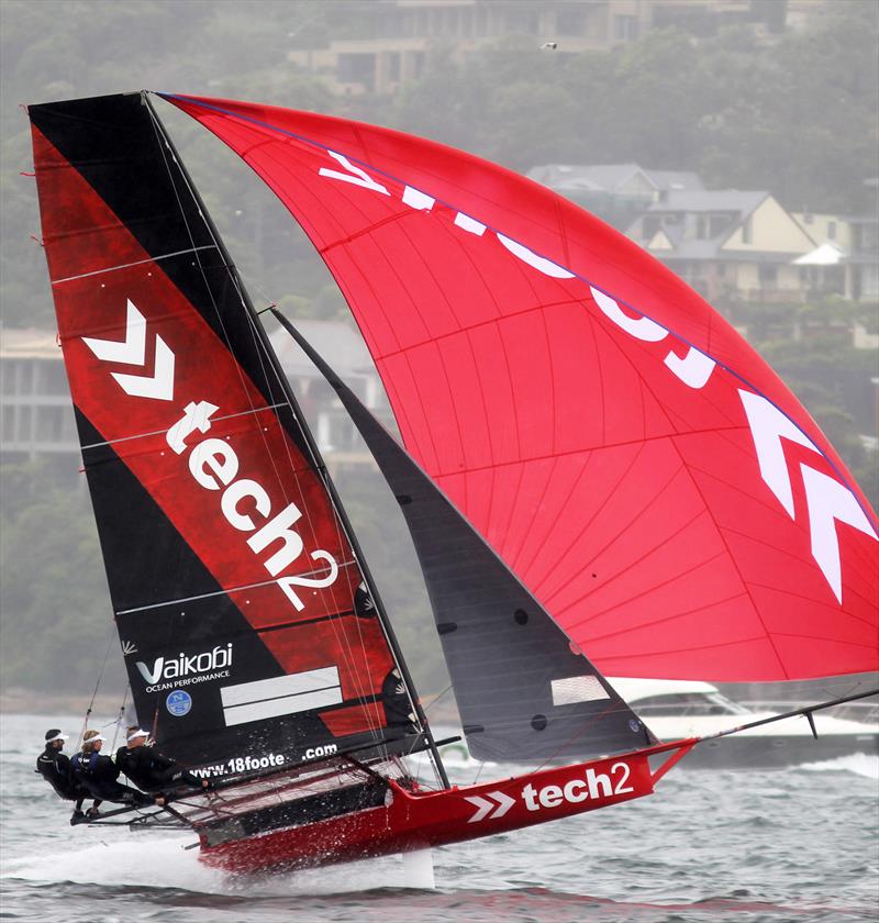 Brilliant sailing downwind in a 25-30 knot wind during 18ft Skiff Spring Championship race 4 photo copyright Frank Quealey taken at Australian 18 Footers League and featuring the 18ft Skiff class