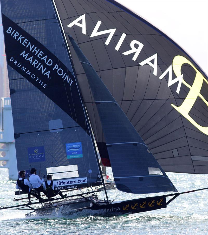 Birkenhead Point Marina's rookie team in action during the Spring Championship photo copyright Frank Quealey taken at Australian 18 Footers League and featuring the 18ft Skiff class