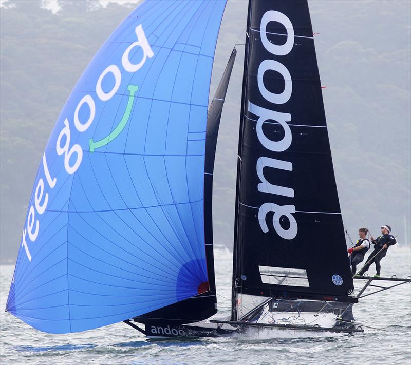 Andoo was always in the leading group during Race 1 of the 18ft Skiff NSW Championship photo copyright Frank Quealey taken at Australian 18 Footers League and featuring the 18ft Skiff class