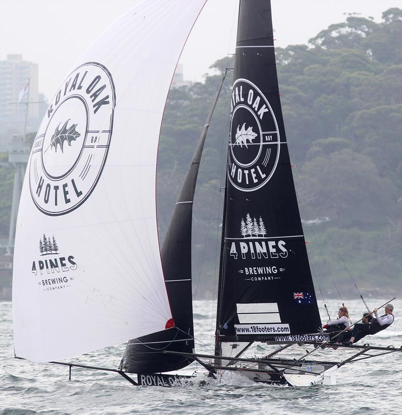 The Oak back in form during Race 1 of the 18ft Skiff NSW Championship photo copyright Frank Quealey taken at Australian 18 Footers League and featuring the 18ft Skiff class