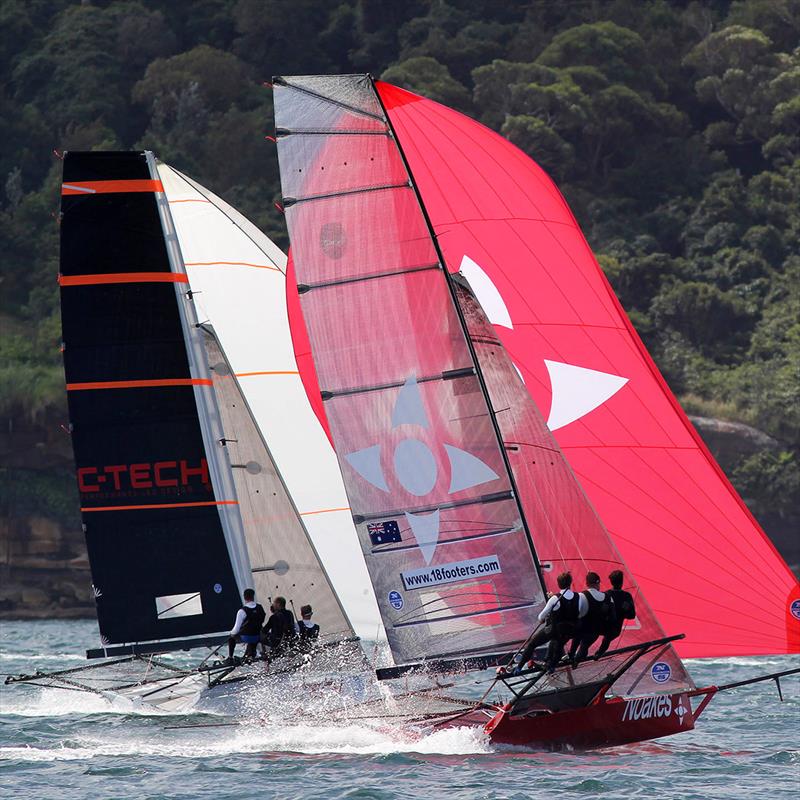 Noakesailing and NZ's C-Tech at the 2017 JJ Giltinan Championship photo copyright Frank Quealey taken at Australian 18 Footers League and featuring the 18ft Skiff class