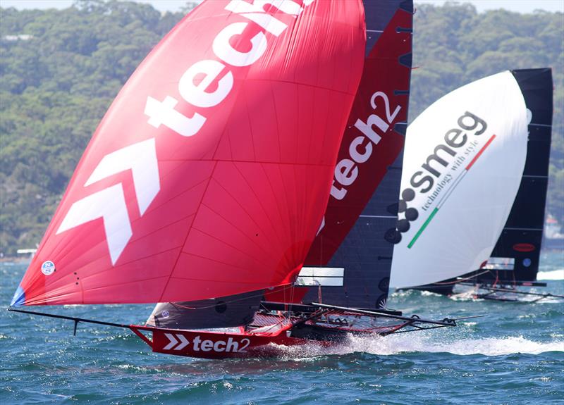 tech2 defeated Smeg by 15s in Race 2 of the 18ft Skiff Australian Championship photo copyright Frank Quealey taken at Australian 18 Footers League and featuring the 18ft Skiff class