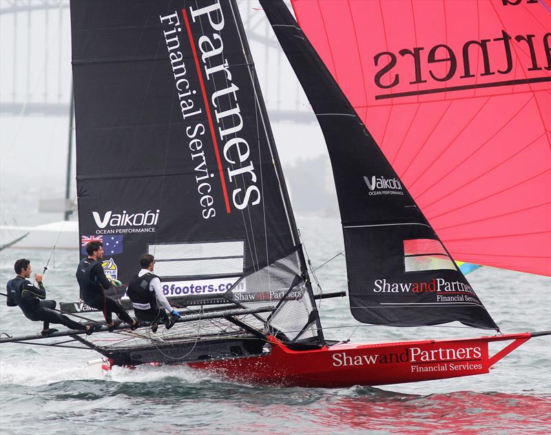 Shaw and Partners team was in contention in both races 4 & 5 of the 18ft Skiff Australian Championship photo copyright Frank Quealey taken at Australian 18 Footers League and featuring the 18ft Skiff class