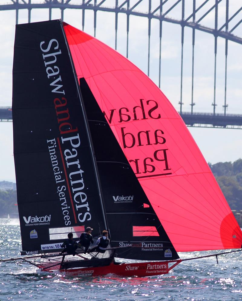 18ft Skiff JJ Giltinan Championship: The Shaw and Partners first year crew are well in contention photo copyright Frank Quealey taken at Australian 18 Footers League and featuring the 18ft Skiff class